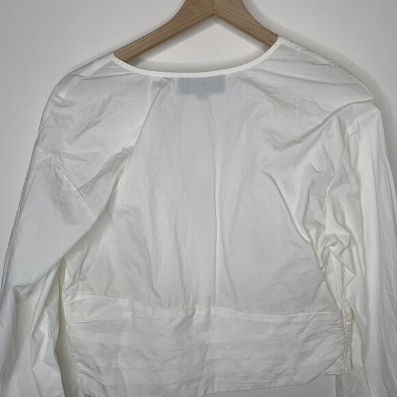 Anthropologie Sunday in Brooklyn Wrap-Front Blouse White Womens Size 4 - Picture 5 of 14